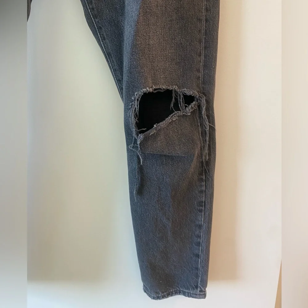Levis 501 S High-Rise Grunge Button Fly Distressed Black Jeans W27 L28 - Picture 7 of 11